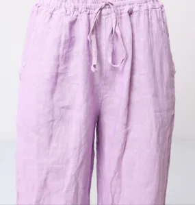 100% Linen Drawstring Pants- 30132