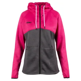 509  Womens Tech Zip Hoodie Soft Fleece Interior Hand Warmer Pockets Pink