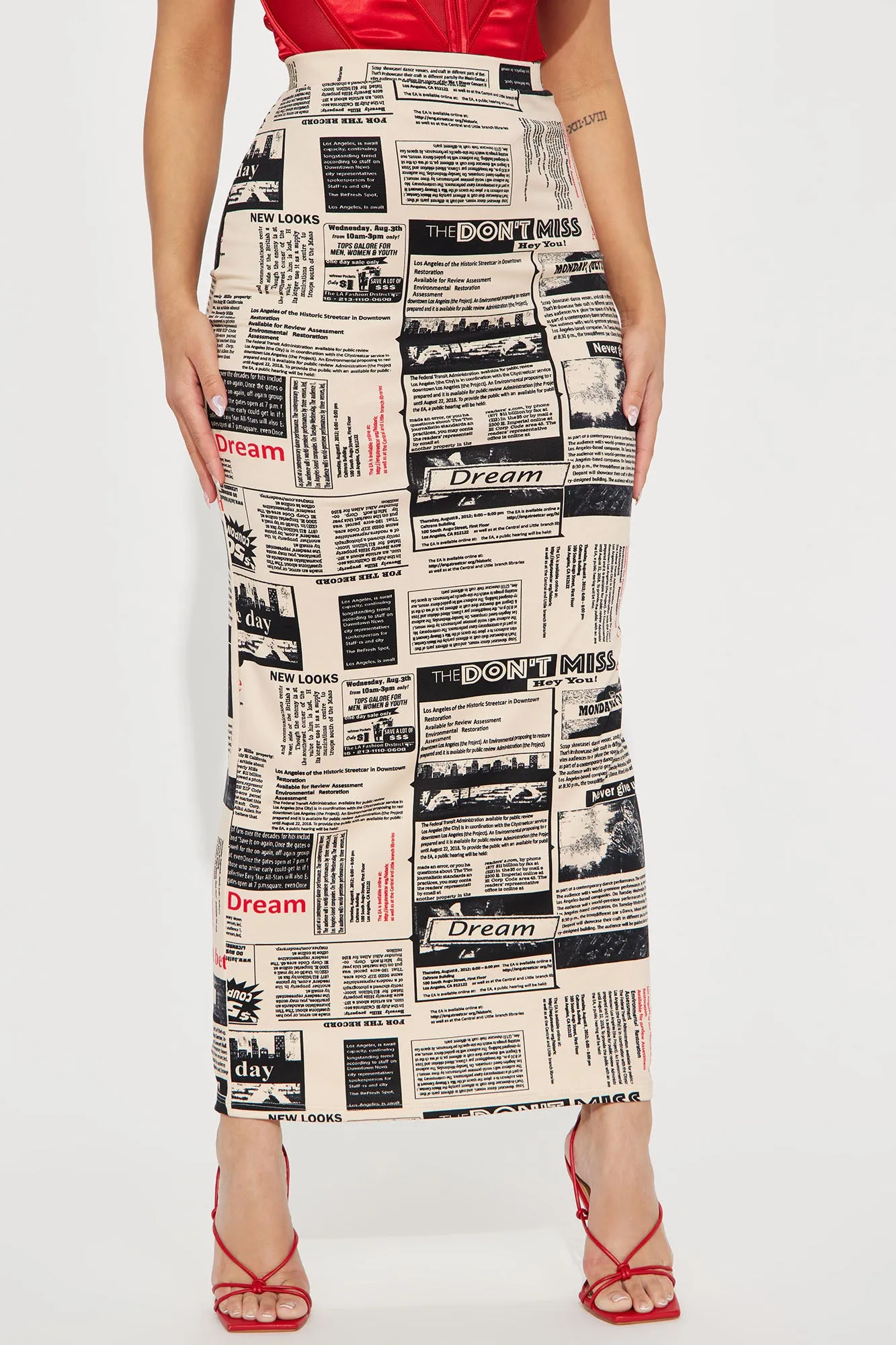 A Better Tomorrow Printed Maxi Skirt - Black/combo