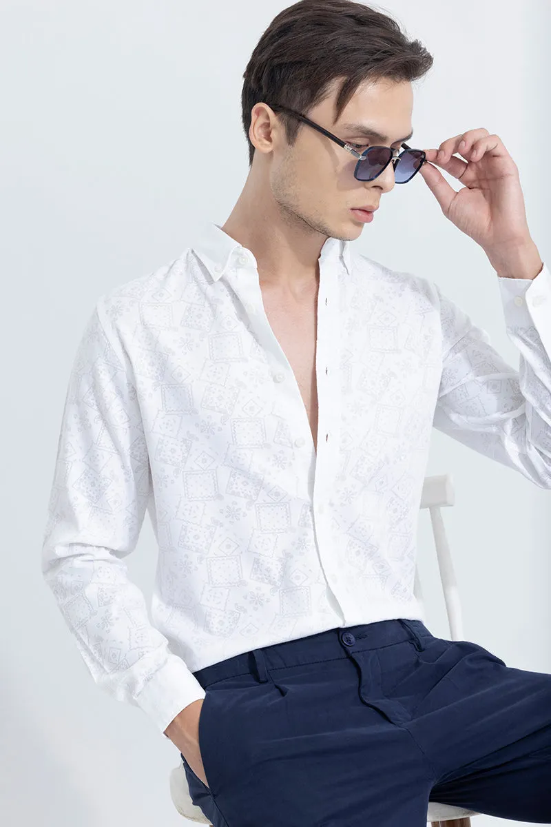 Abstract Box White Jacquard Shirt