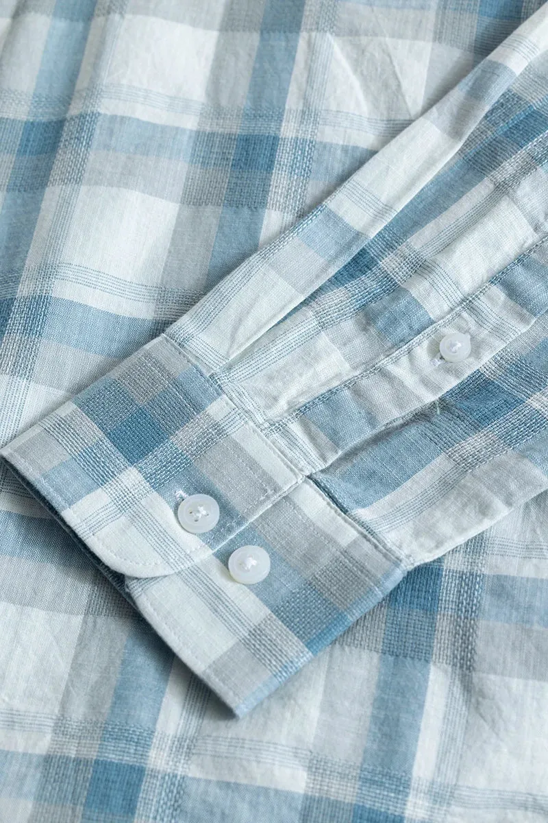 Alessia Blue Checks Linen Blend Shirt