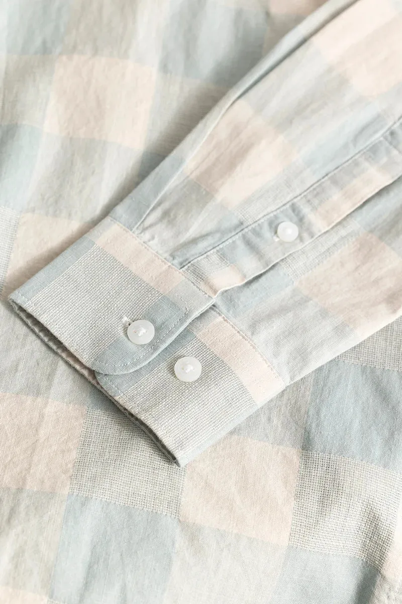 Alessia Checks Blue Linen Blend Shirt