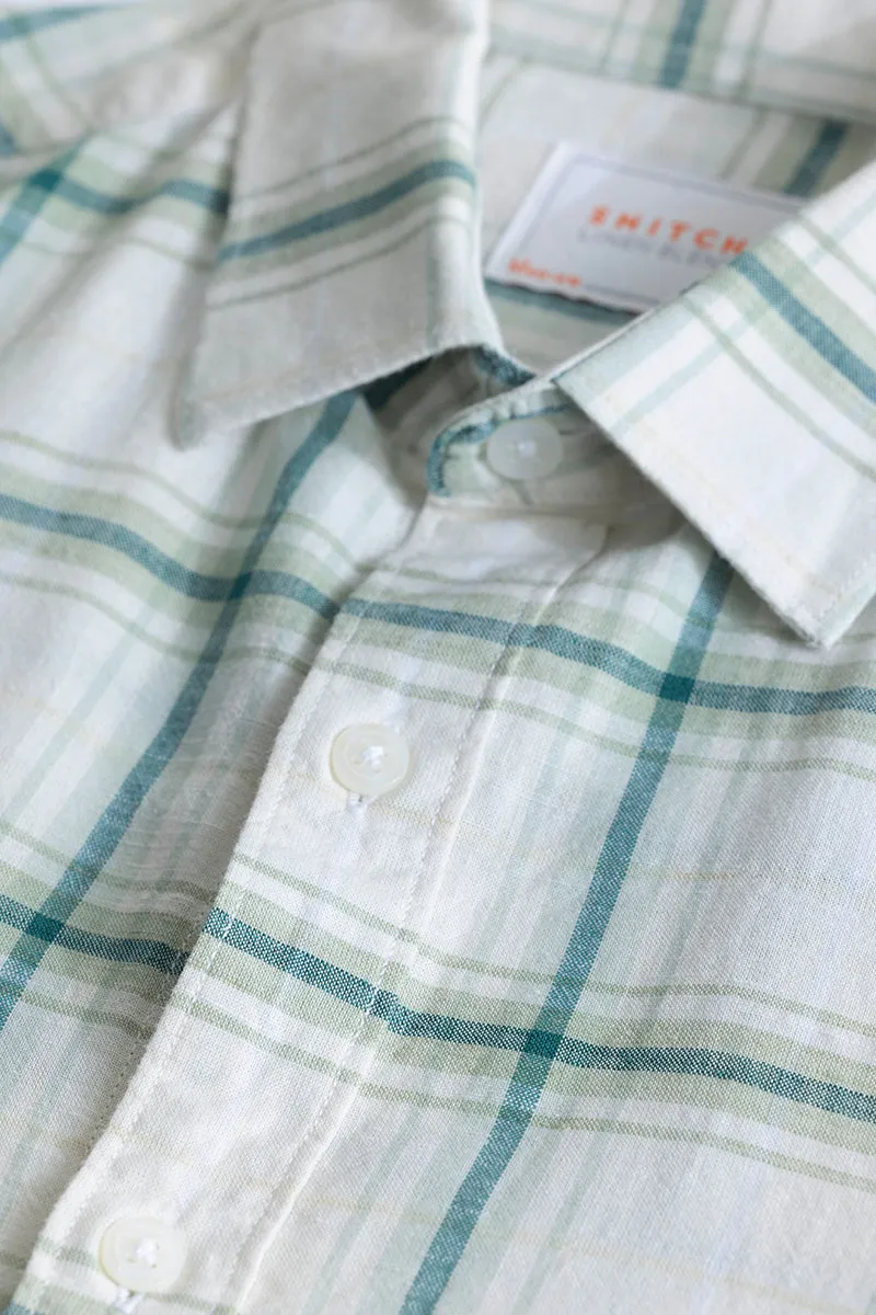 Alessia Green Checks Linen Blend Shirt