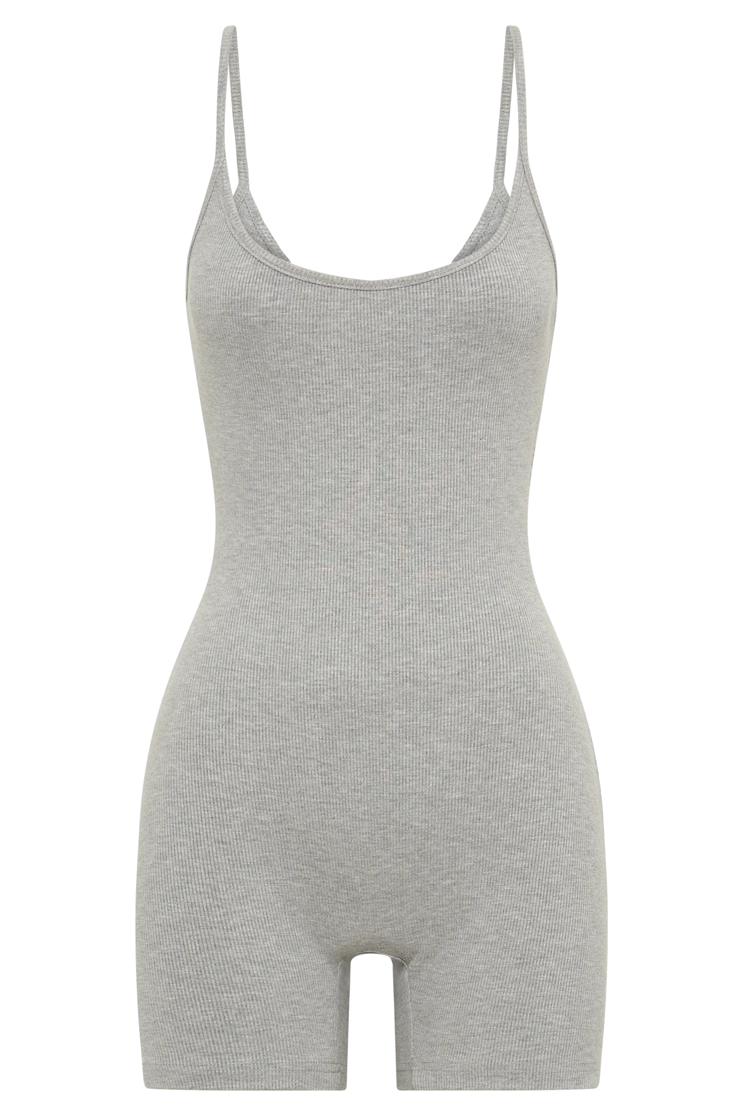 Alexis Ribbed Cami Playsuit - Grey Marle