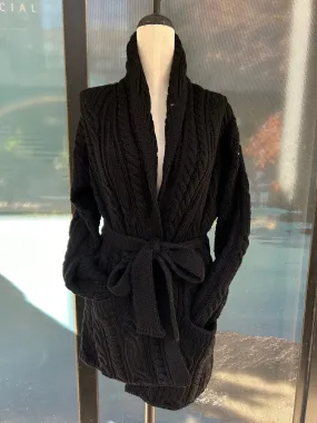 Aran - Belted Cardigan - Black