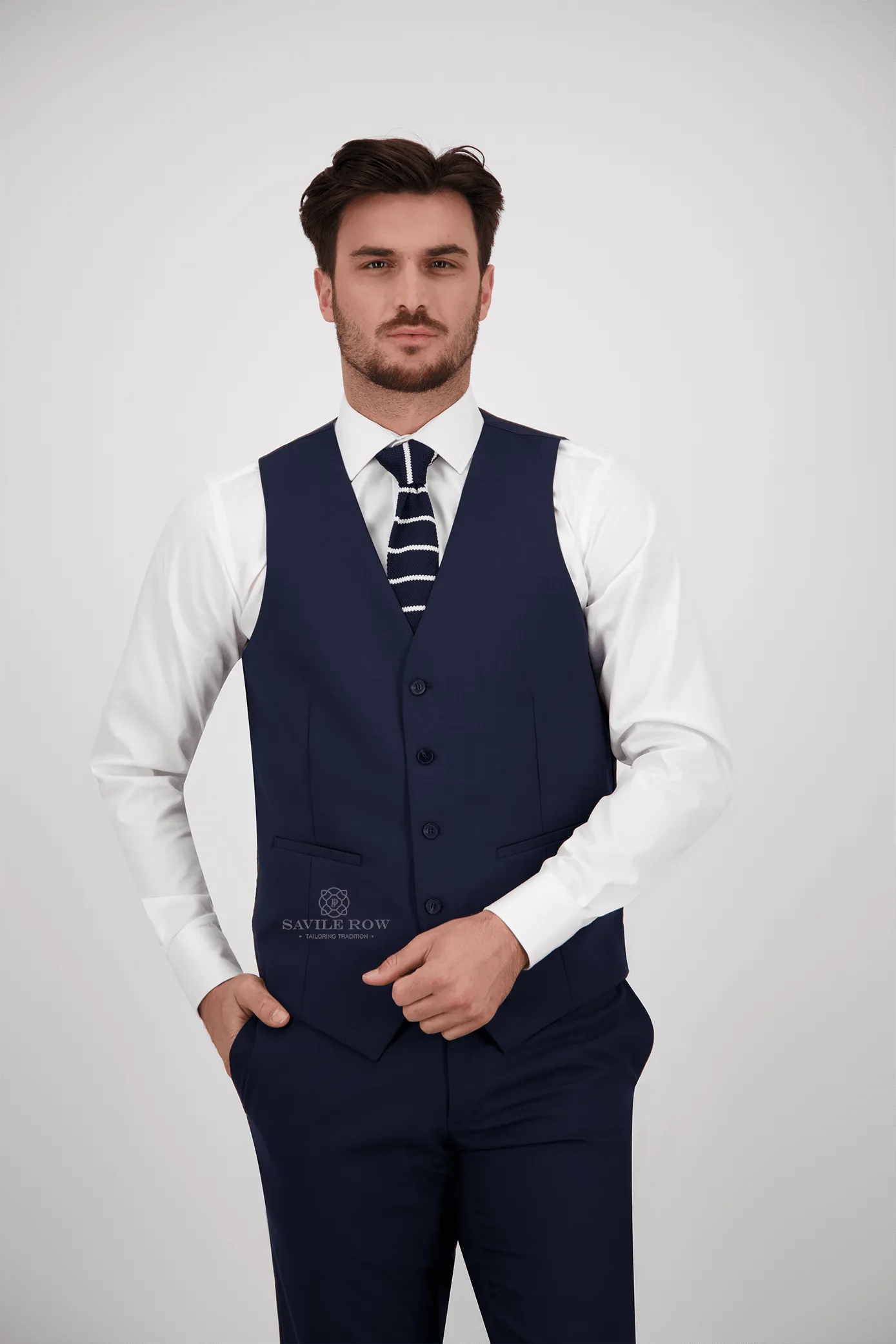 B7-Navy Saul Waist Coat