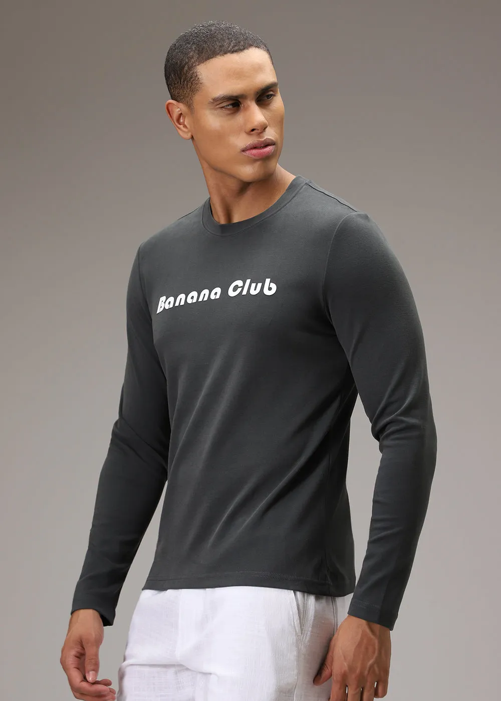 Banana Club Grey Regular Fit T-shirt