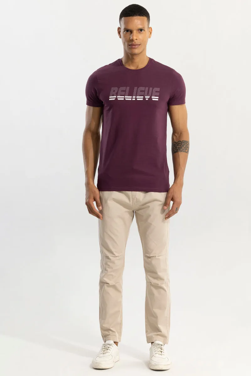 Believe Burgundy T-Shirt