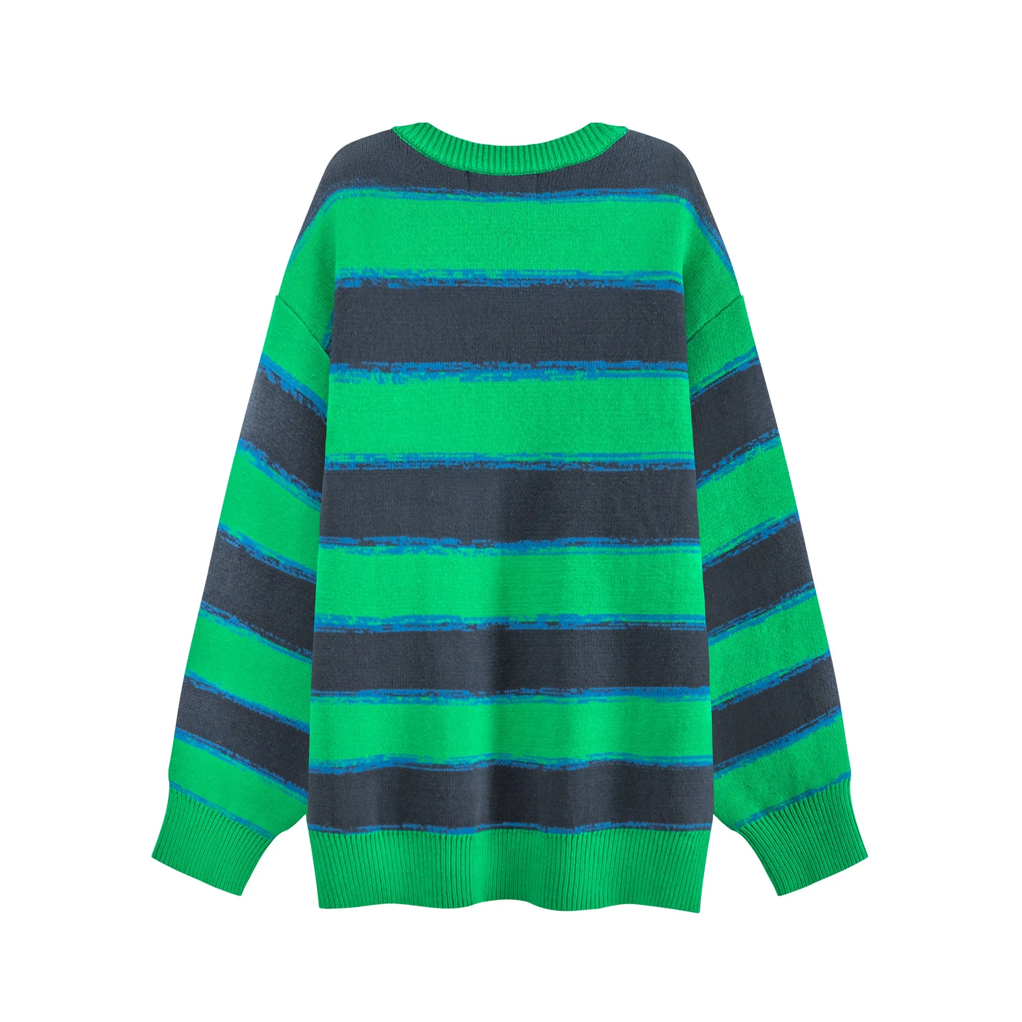 Big Stripes Long-Sleeves Knit Sweater