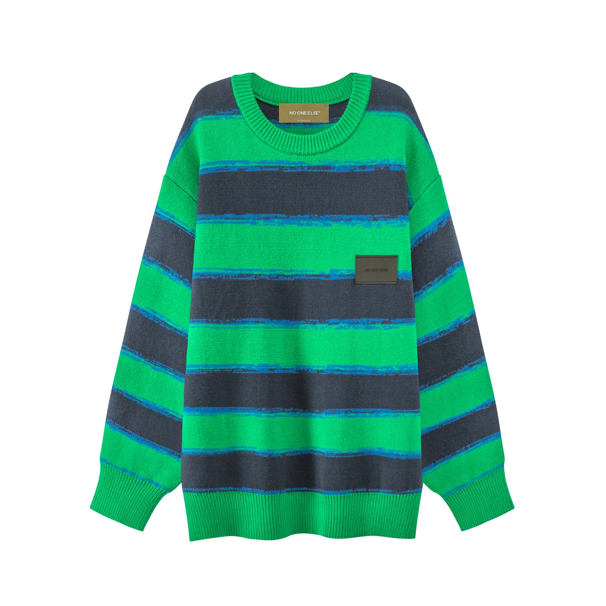 Big Stripes Long-Sleeves Knit Sweater