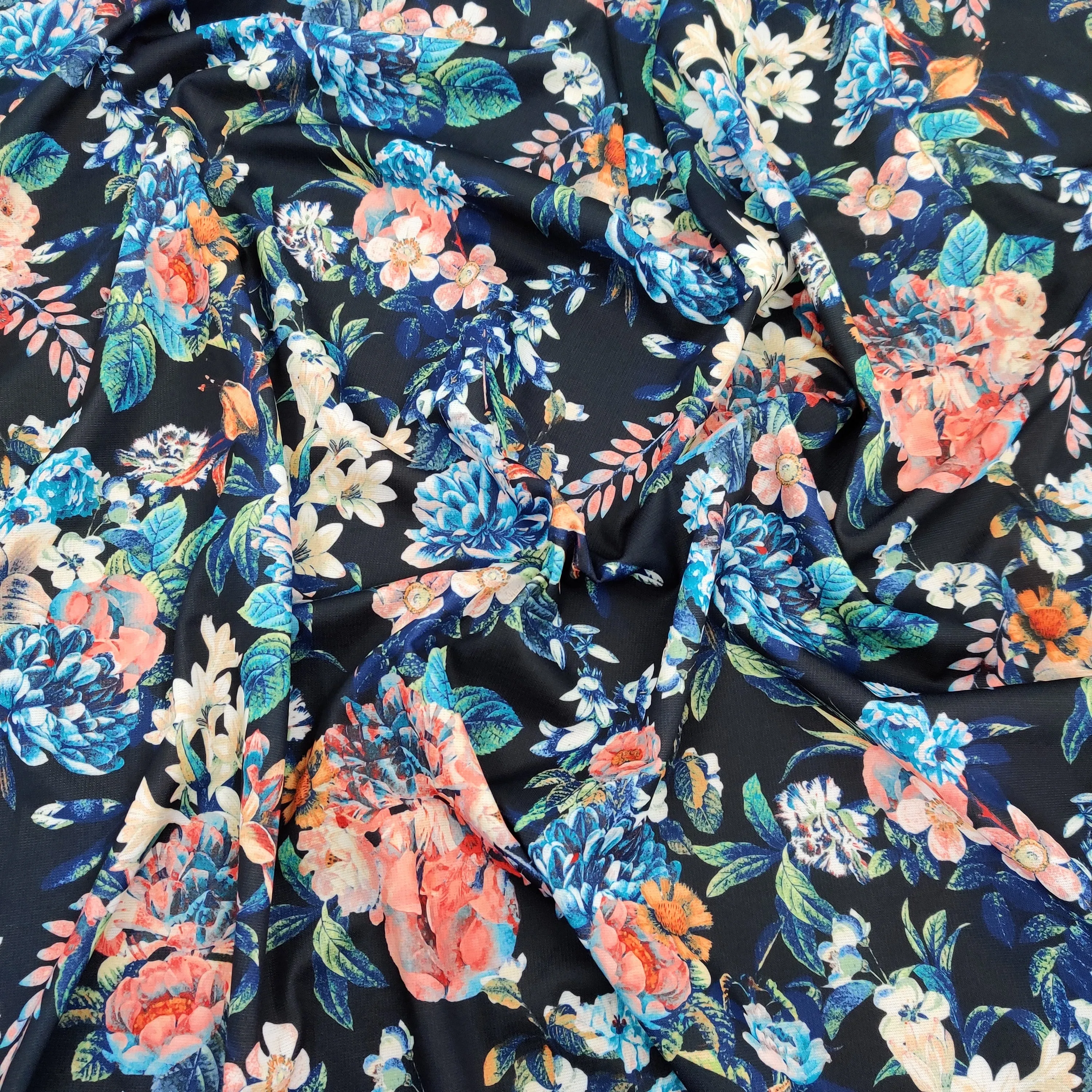 Black Floral Scuba