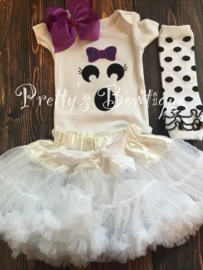 Boo Shirt Baby Girl Halloween Outfit for Newborn to Youth XL 5-pieces with Tutu, Bloomers, Leg Warmers and Headband