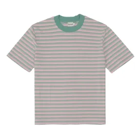 bound Peached Stripe Tee - Pink & Green