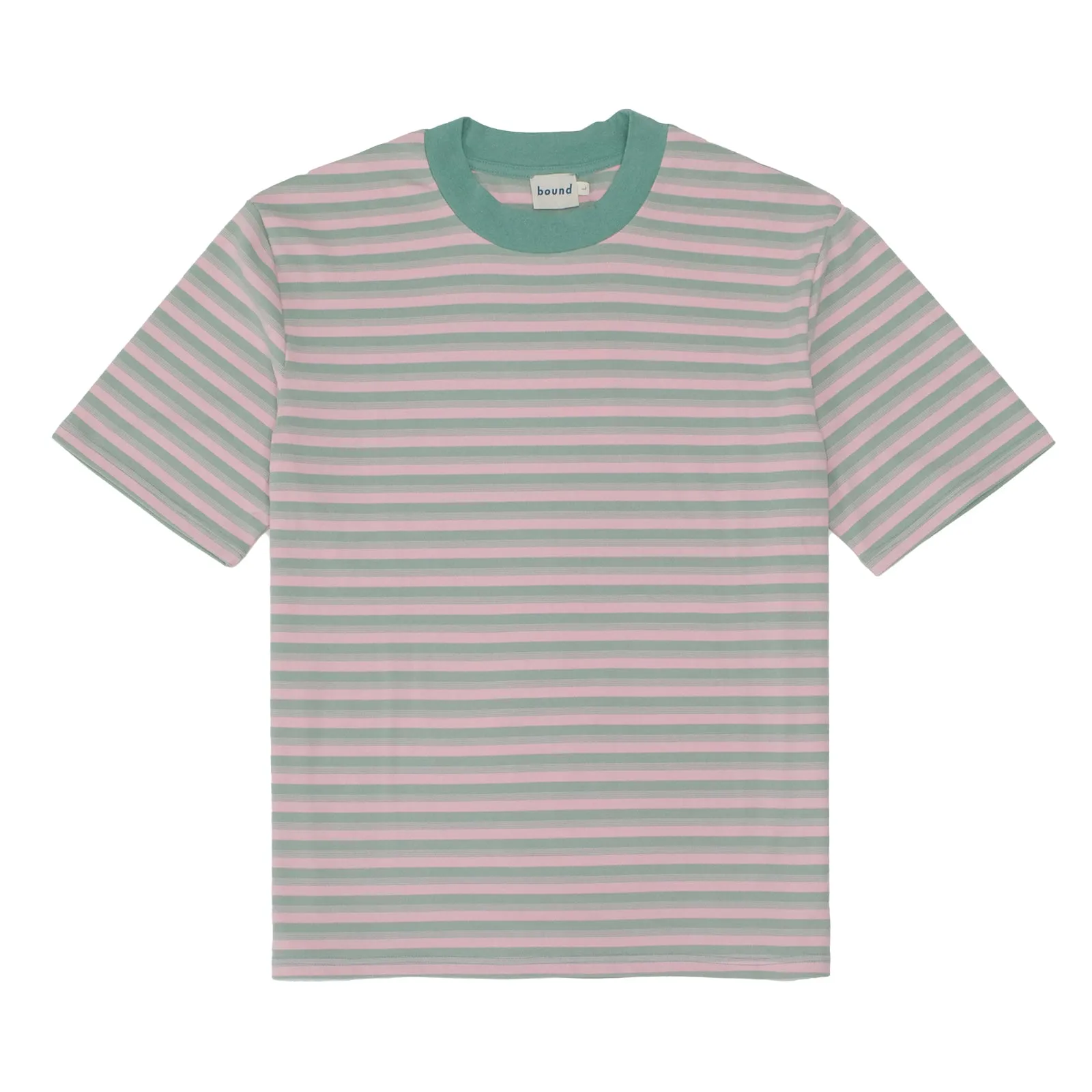 bound Peached Stripe Tee - Pink & Green