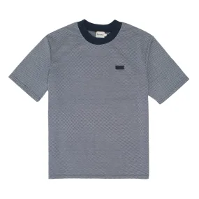 bound Shaped Jacquard Tee - Navy