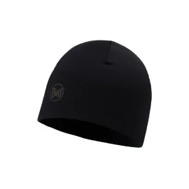 Buff Merino Wool Thermal Hat - Solid Black