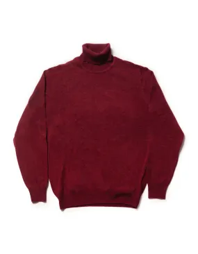 BURGUNDY LAMBSWOOL TURTLE NECK SWEATER