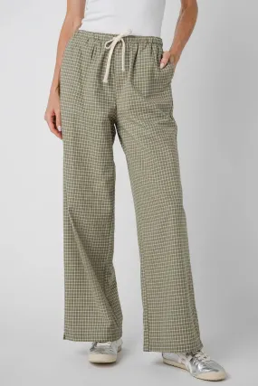 Buttermelon Drawstring Checkered Pants