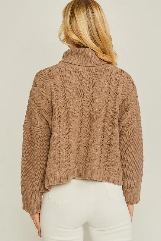 Cable Knit Turtleneck Sweater