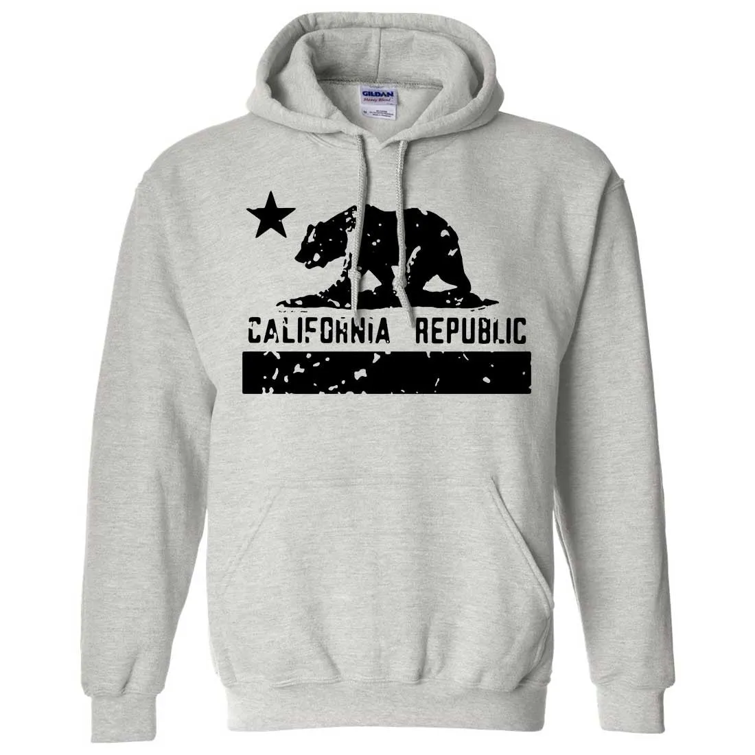 California Flag Black Print Silhouette Sweatshirt Hoodie