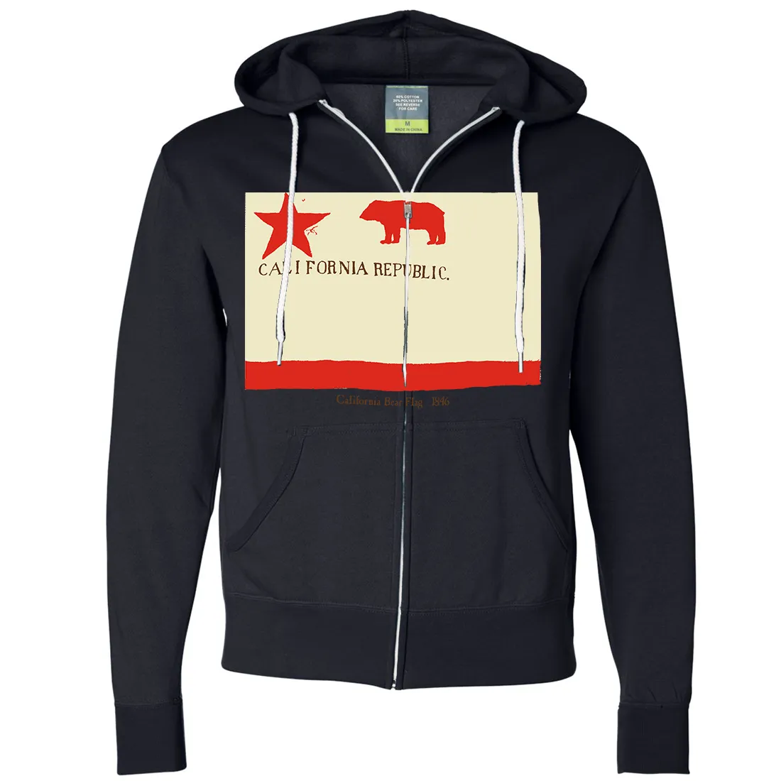 California Republic Bear Flag 1846 Zip-Up Hoodie