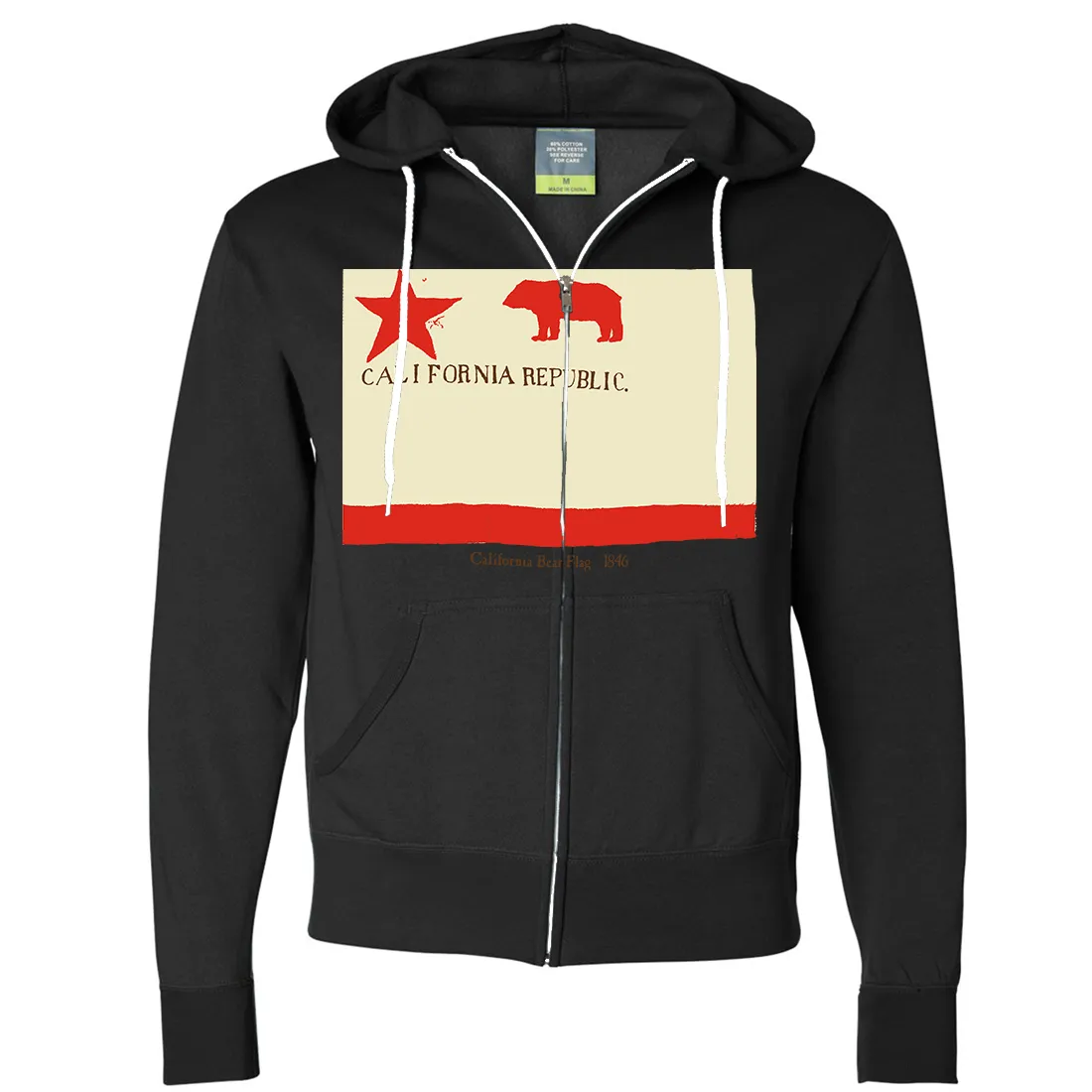 California Republic Bear Flag 1846 Zip-Up Hoodie