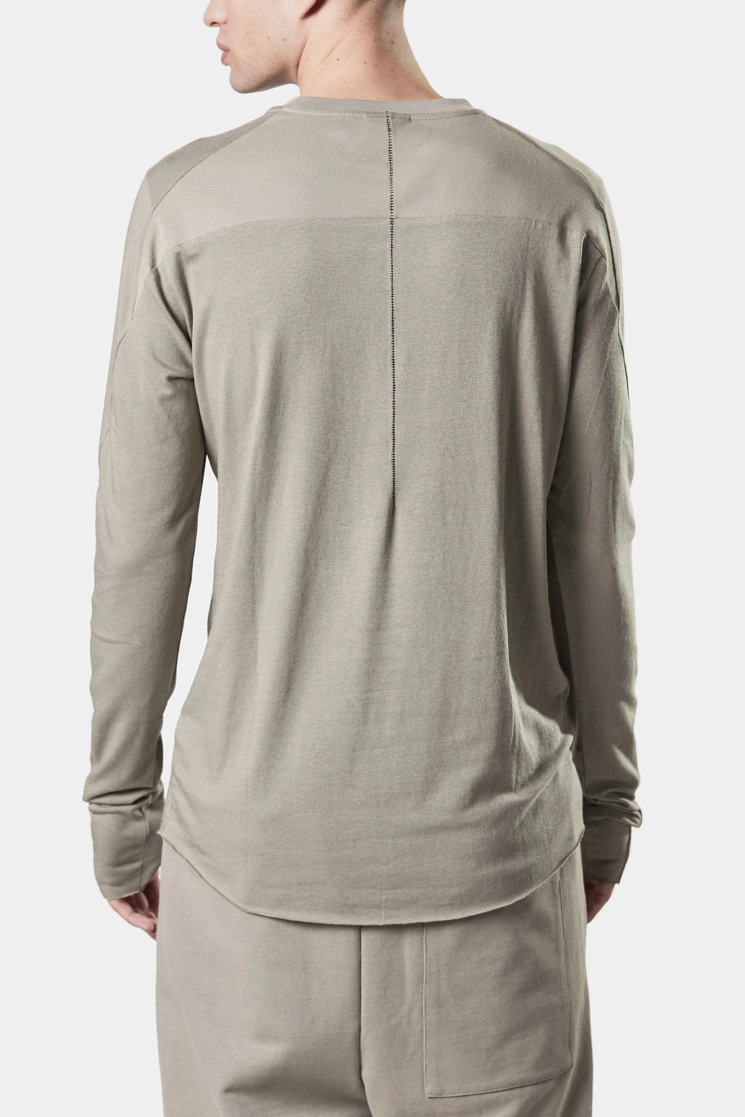 Contrast long sleeve t-shirt, Beige