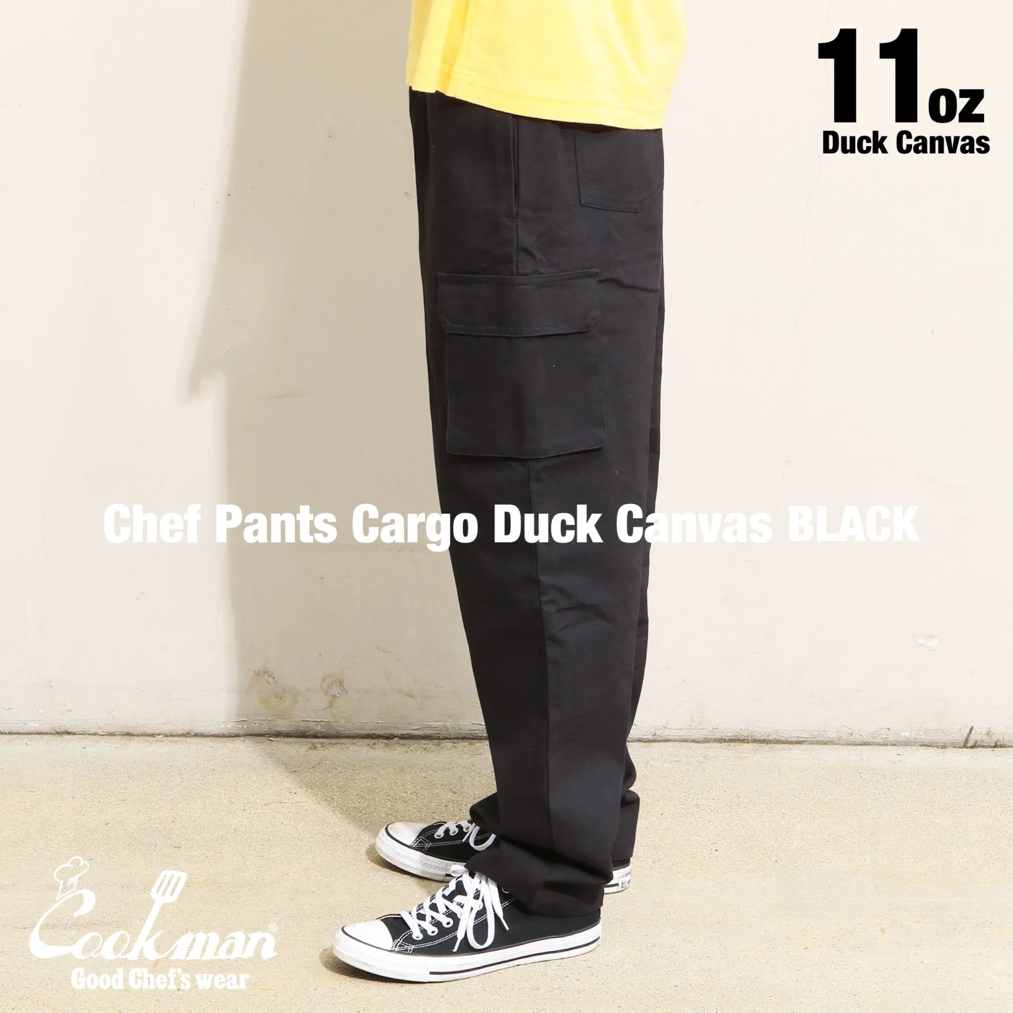 Cookman Chef Pants Cargo - Duck Canvas : Black