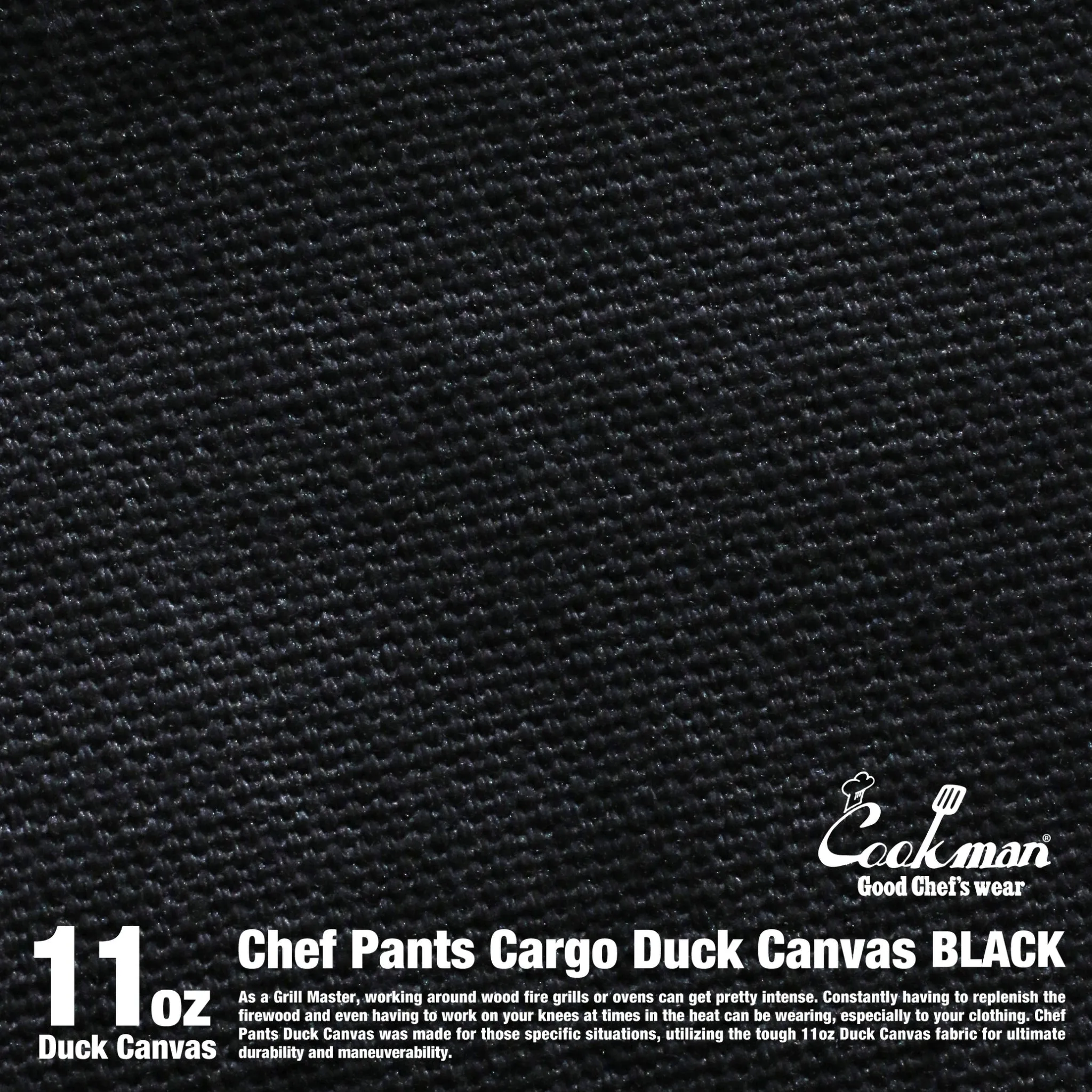 Cookman Chef Pants Cargo - Duck Canvas : Black