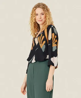 Delarano Printed Long Sleeve Blouse