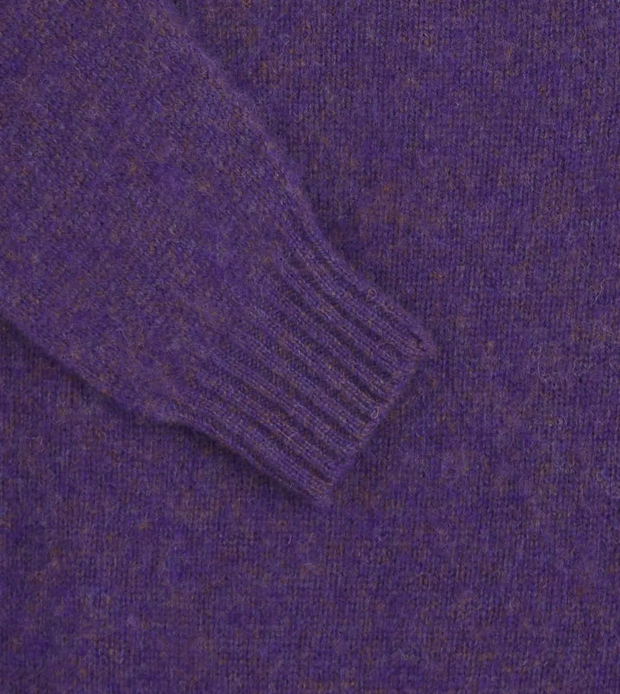 Drake's Brushed Shetland Crew Neck Jumper / Purple