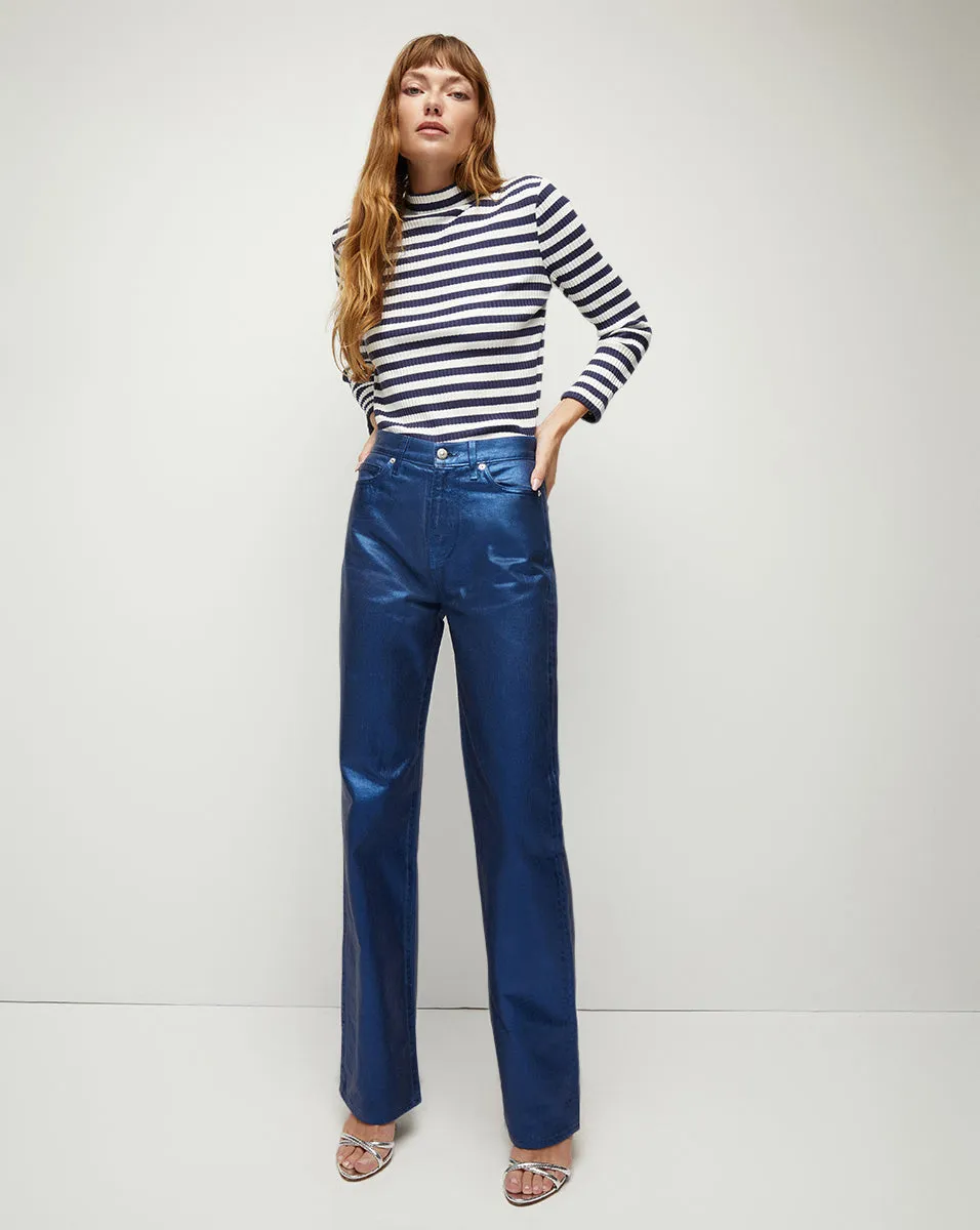 Dylan Metallic Straight-Leg Jean