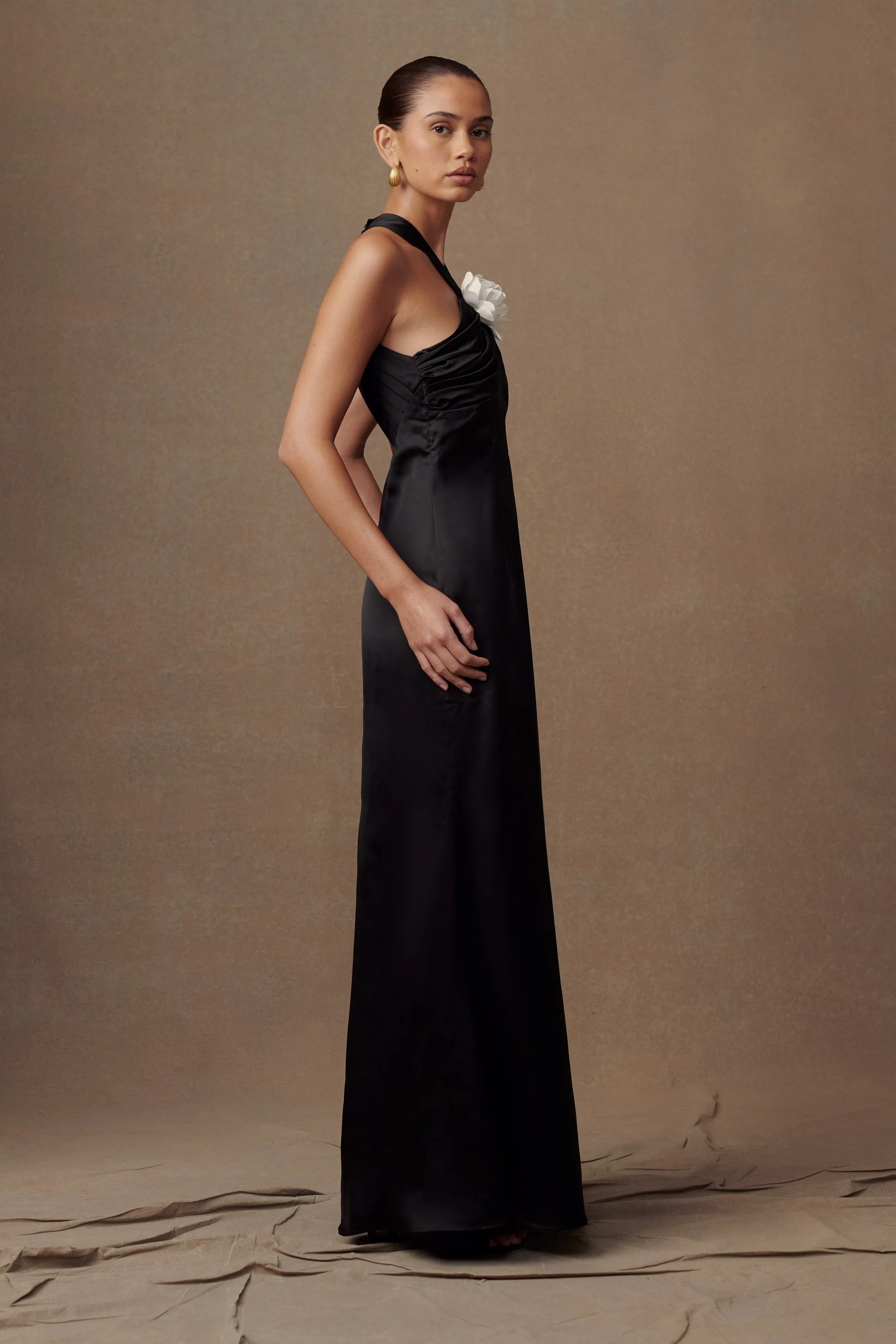 Dylan Rose Halter Maxi Dress - Black