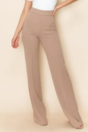 Elysa high-waisted pants, Taupe