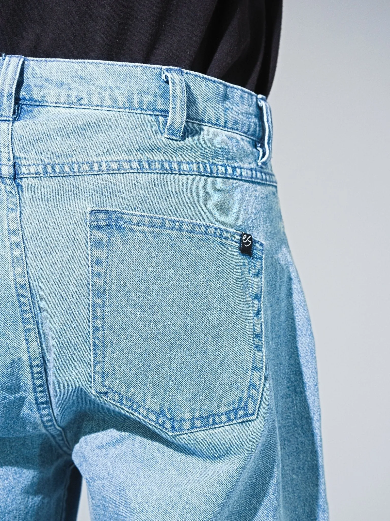 Es - Baggy Fit Denim - Acid Wash Blue - Jeans