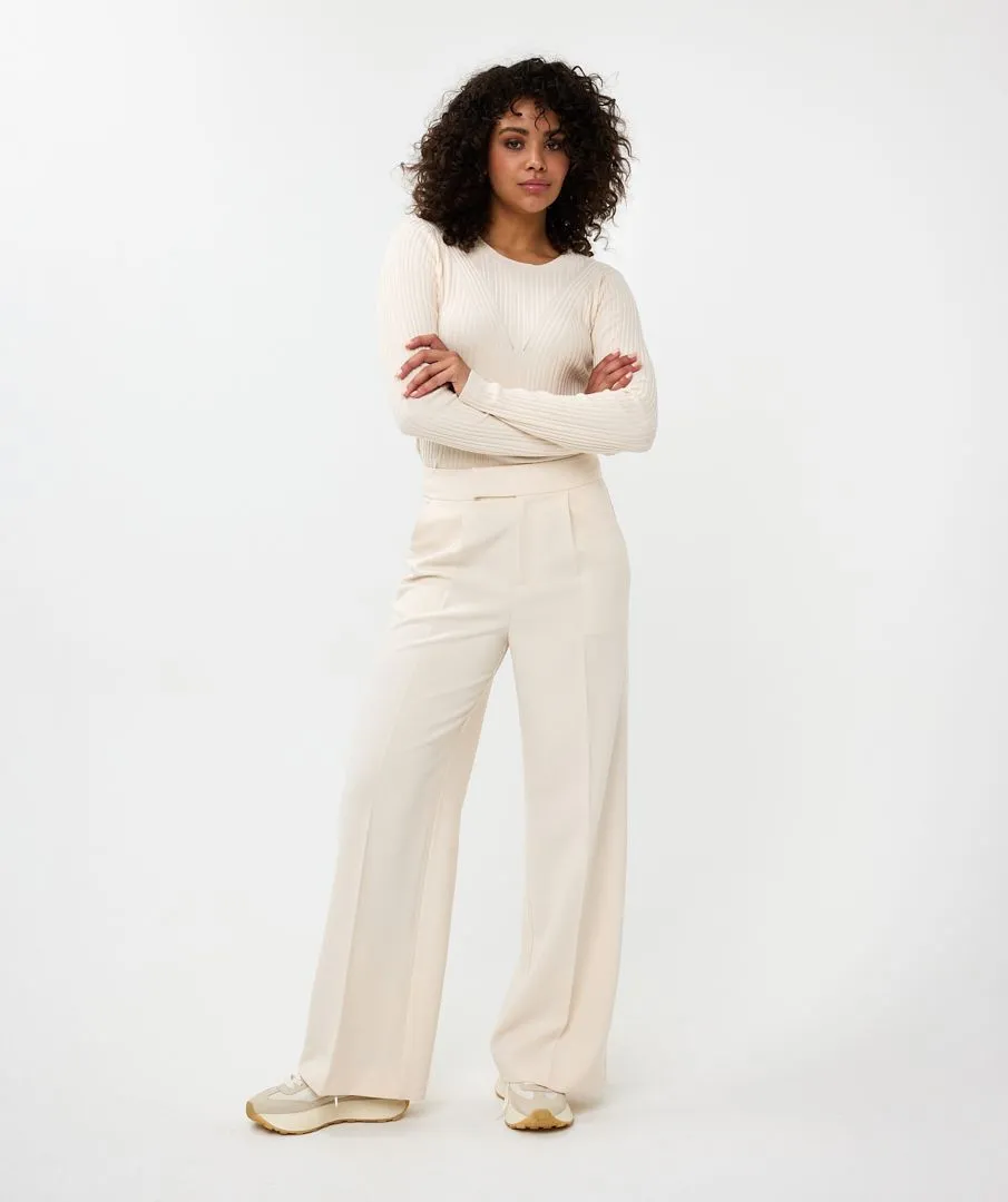 Esqualo Beige High Waisted Trousers