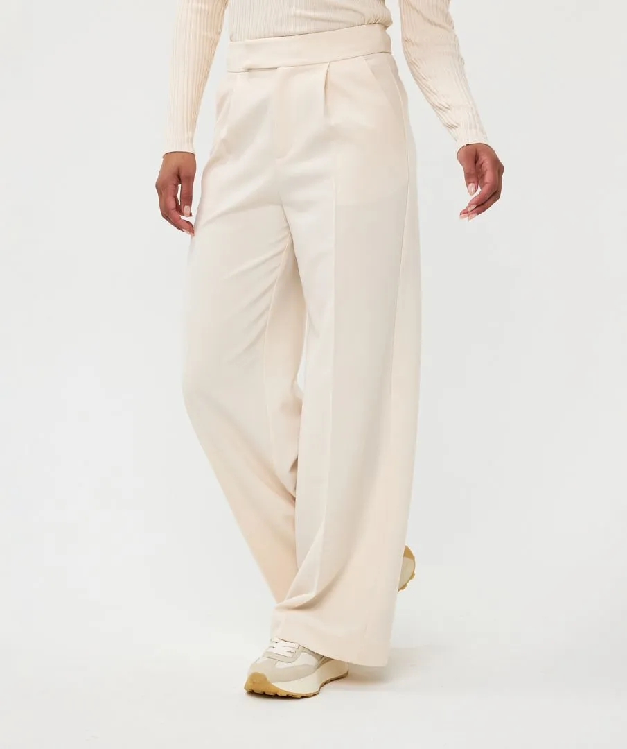 Esqualo Beige High Waisted Trousers