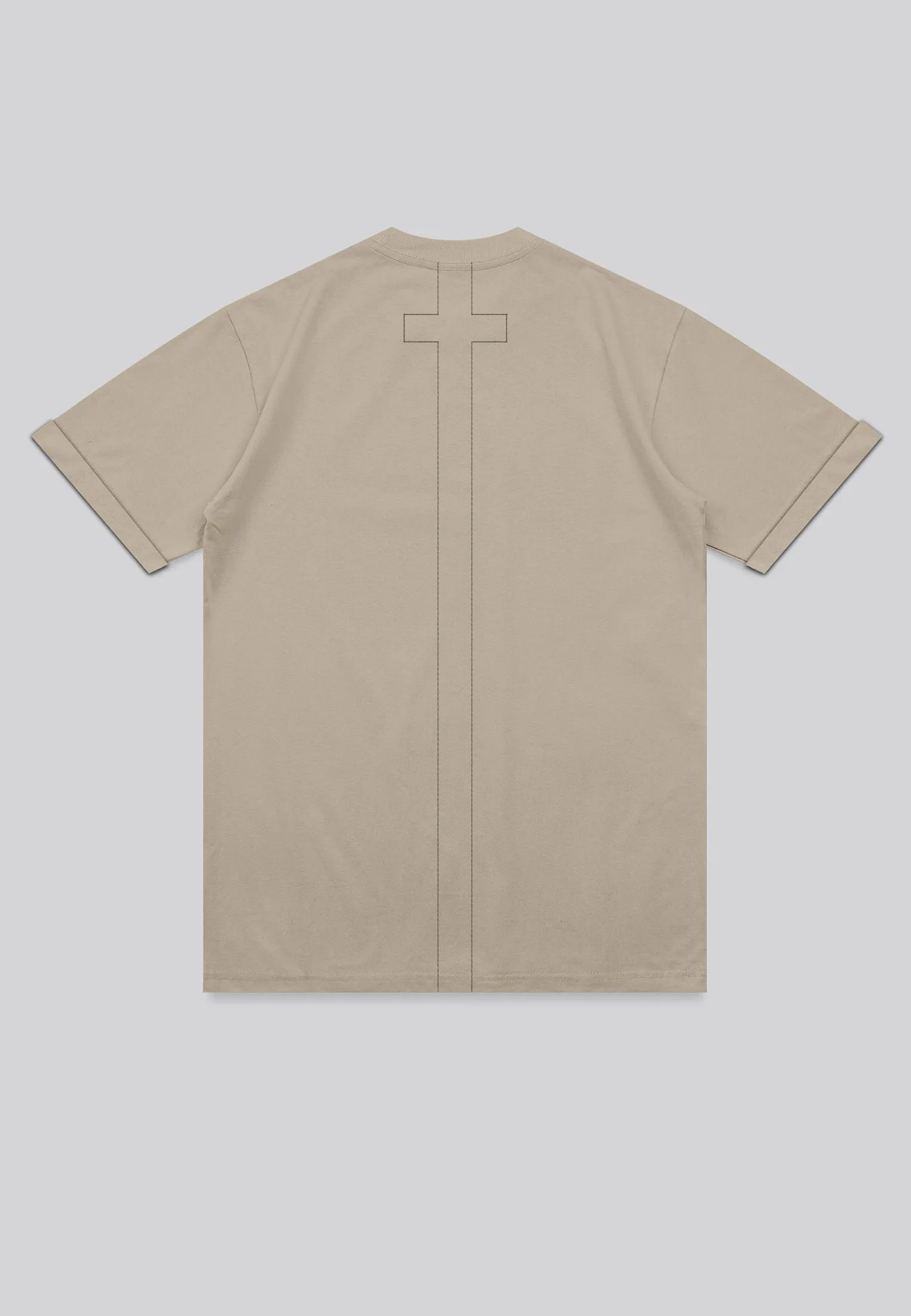 ESSENTIAL ROLLED CUFF T-SHIRT FAWN