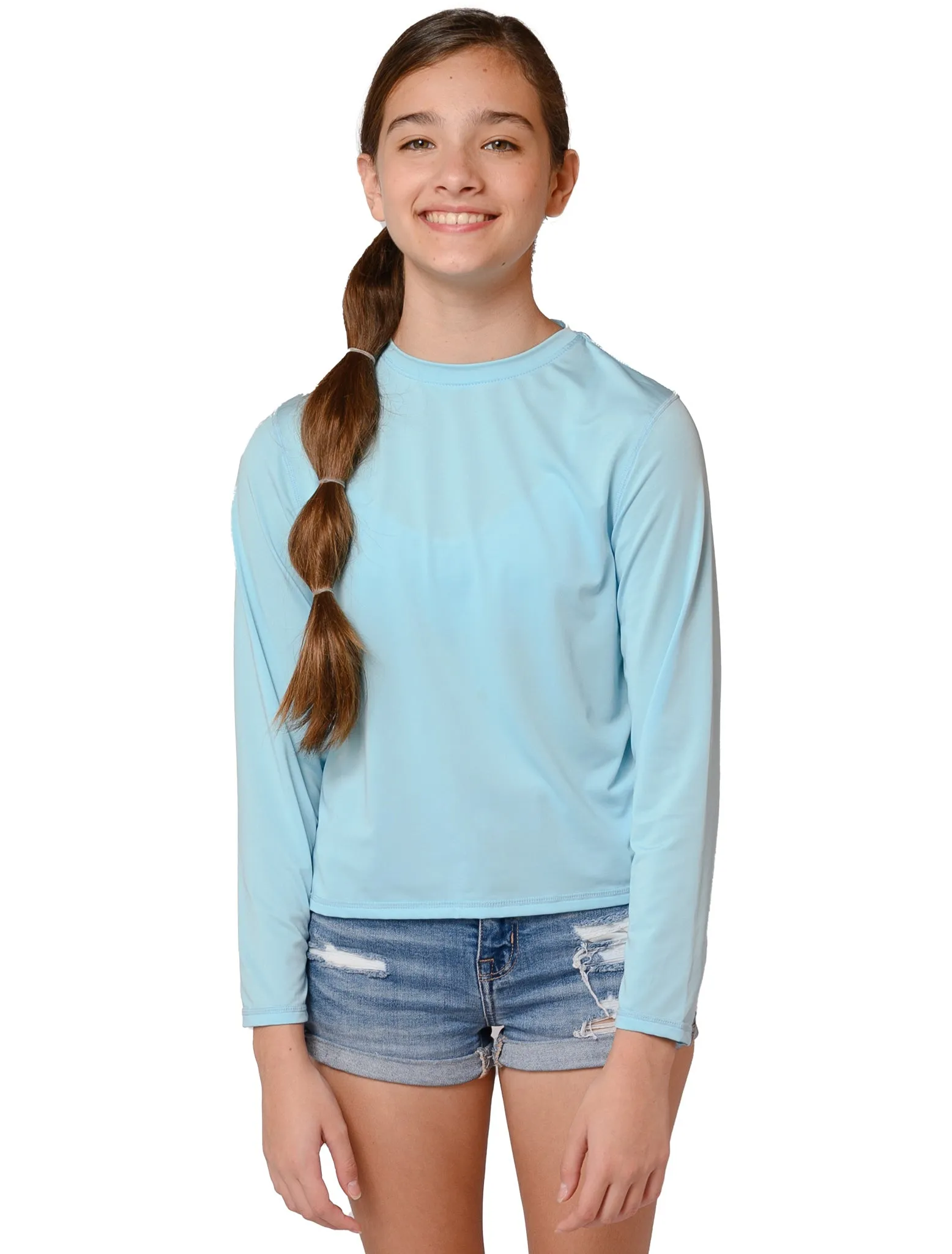 Girls' long sleeve crew neck sun-shirts