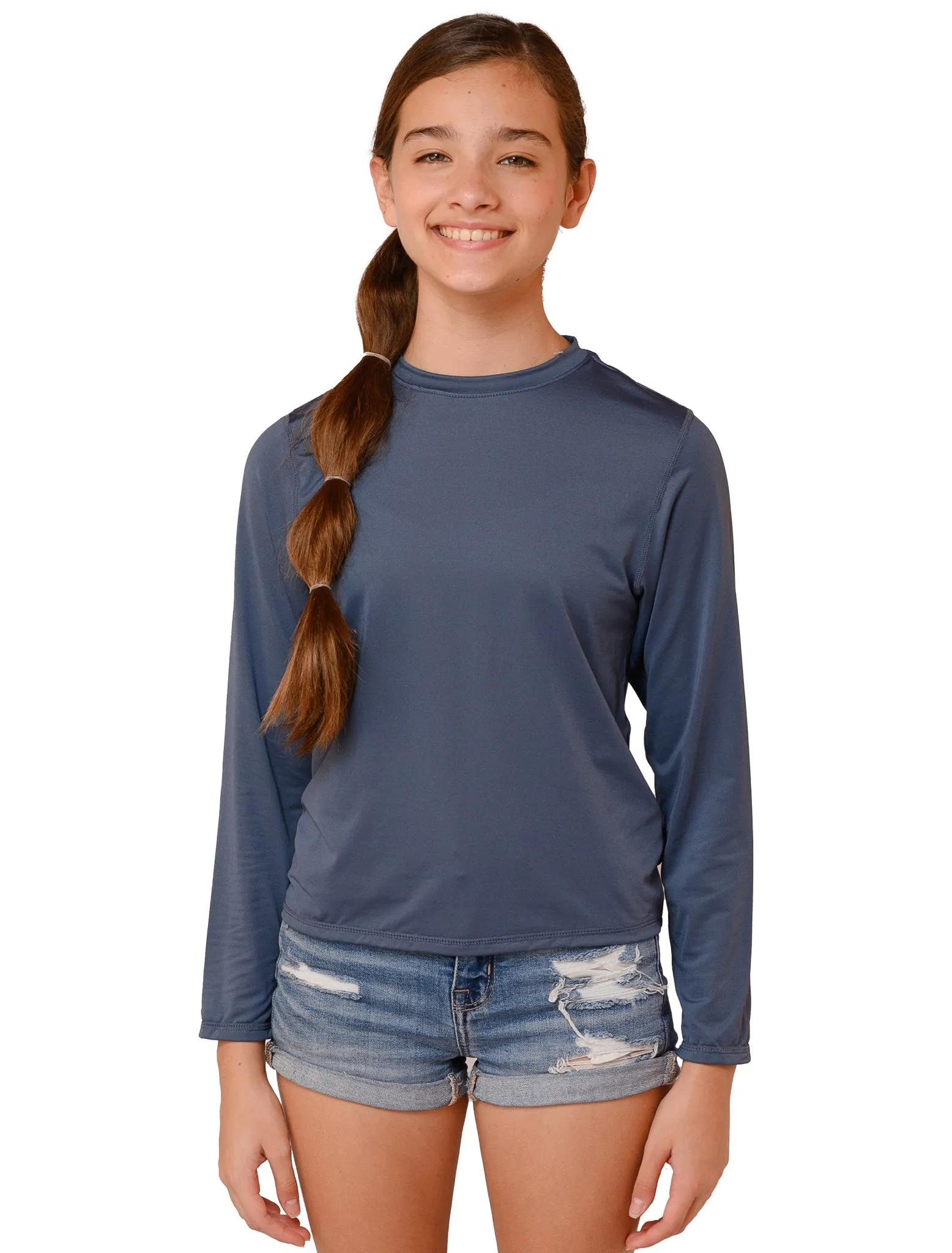 Girls' long sleeve crew neck sun-shirts