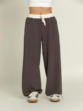 Wide Leg Gold Hinge Pants in Charcoal