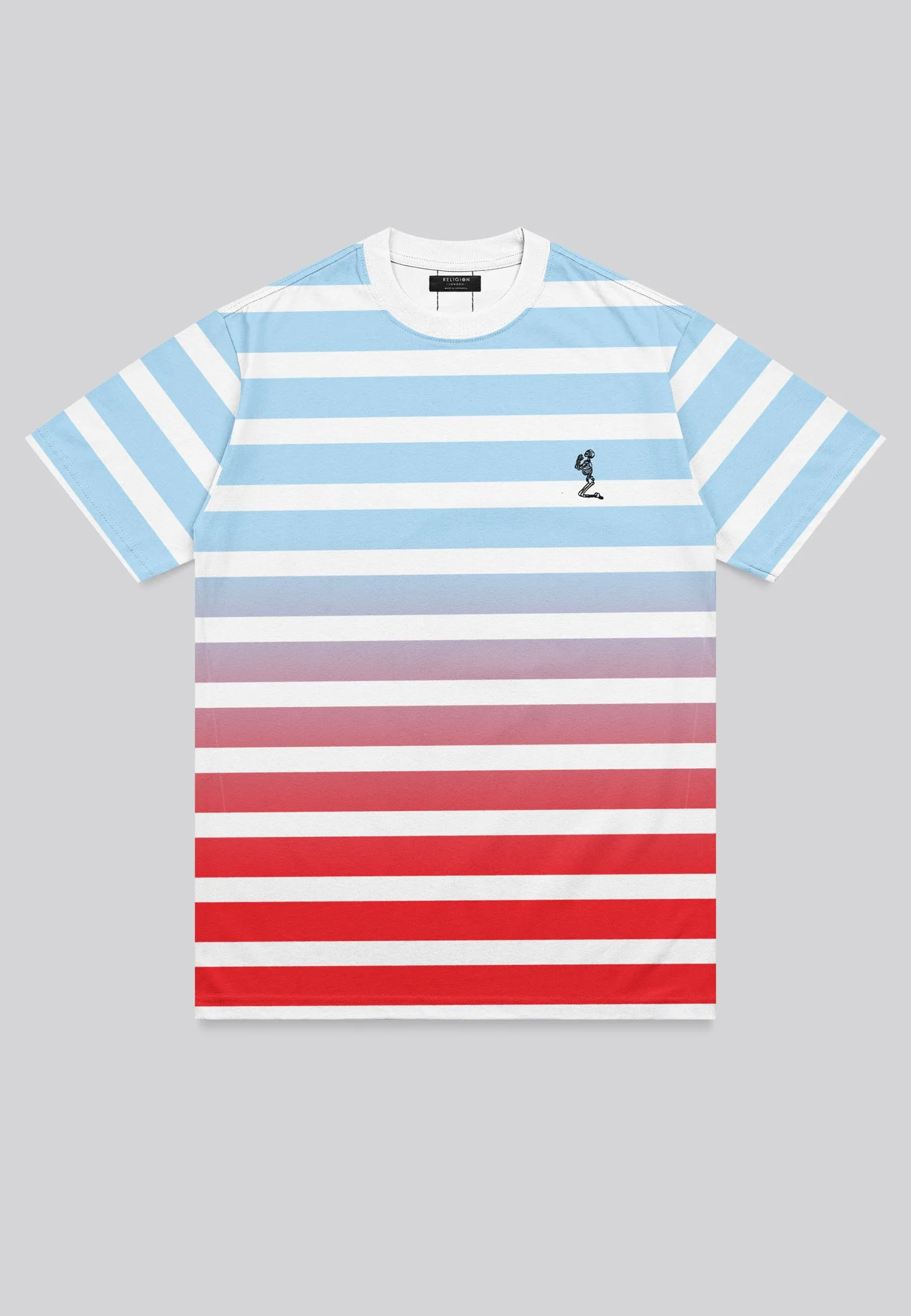 GRADIENT T-SHIRT POWDER BLUE & RED