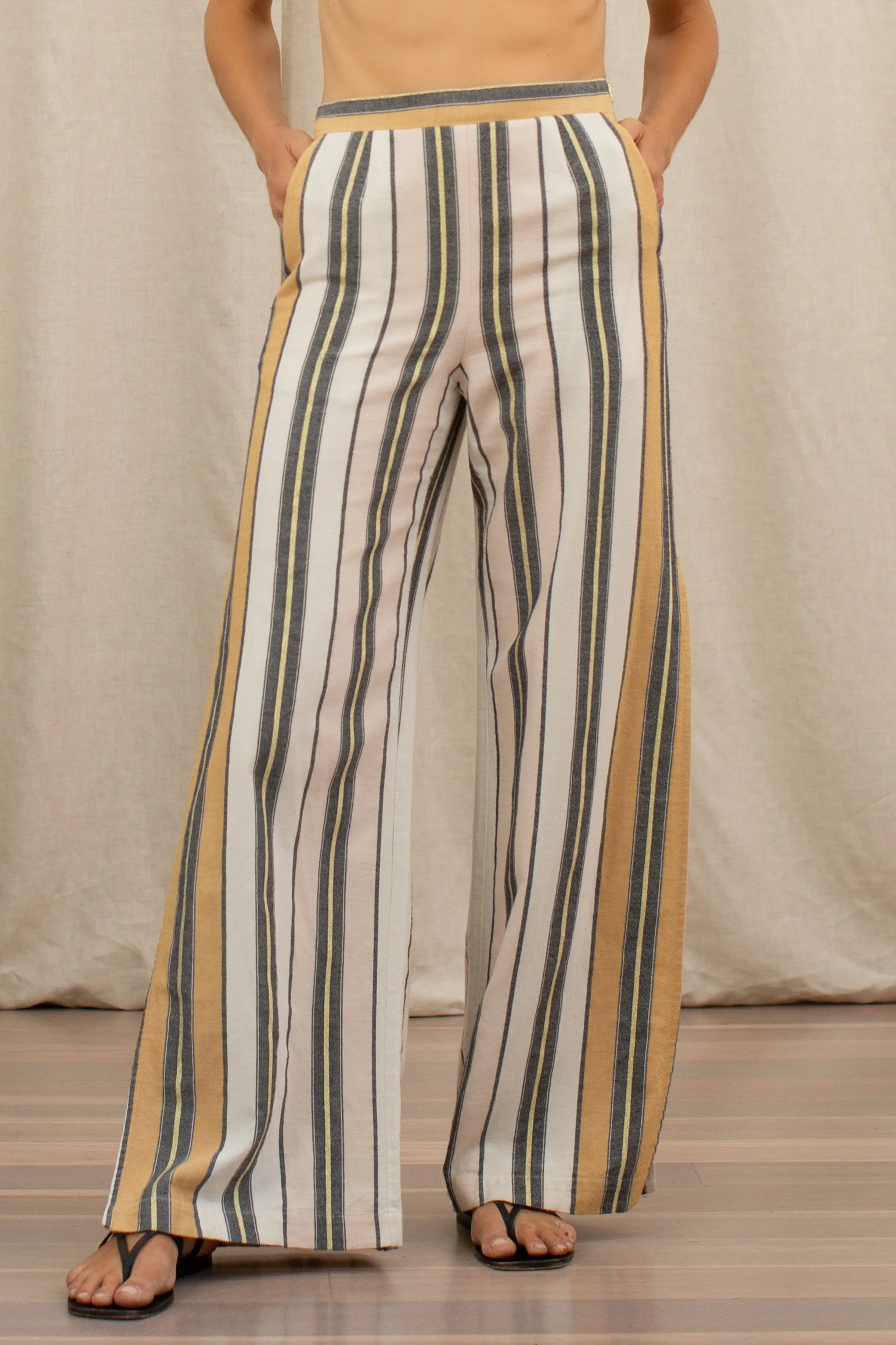 Hades High Waisted Pants- Fez Stripe