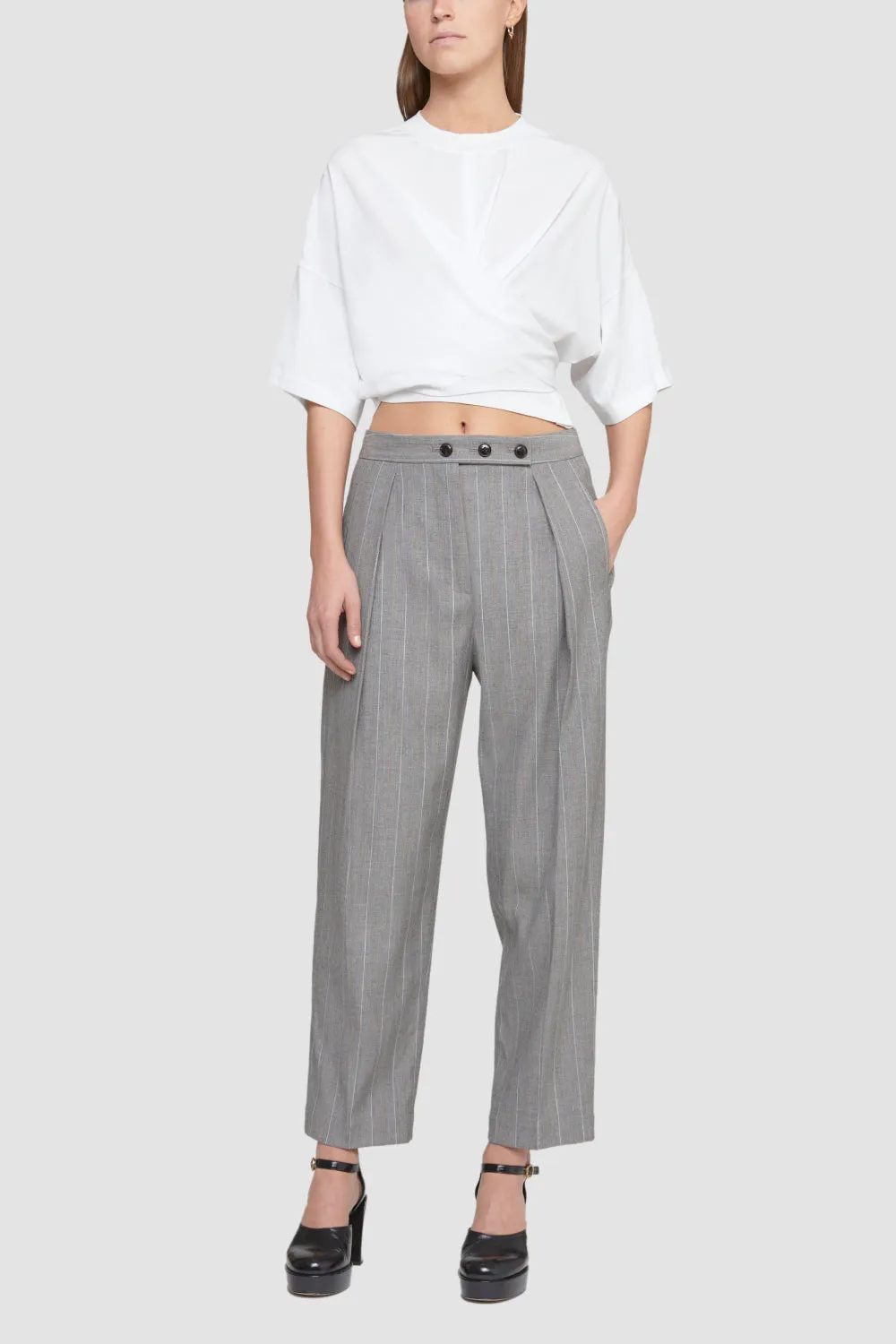 High Waisted  Tapered Trouser