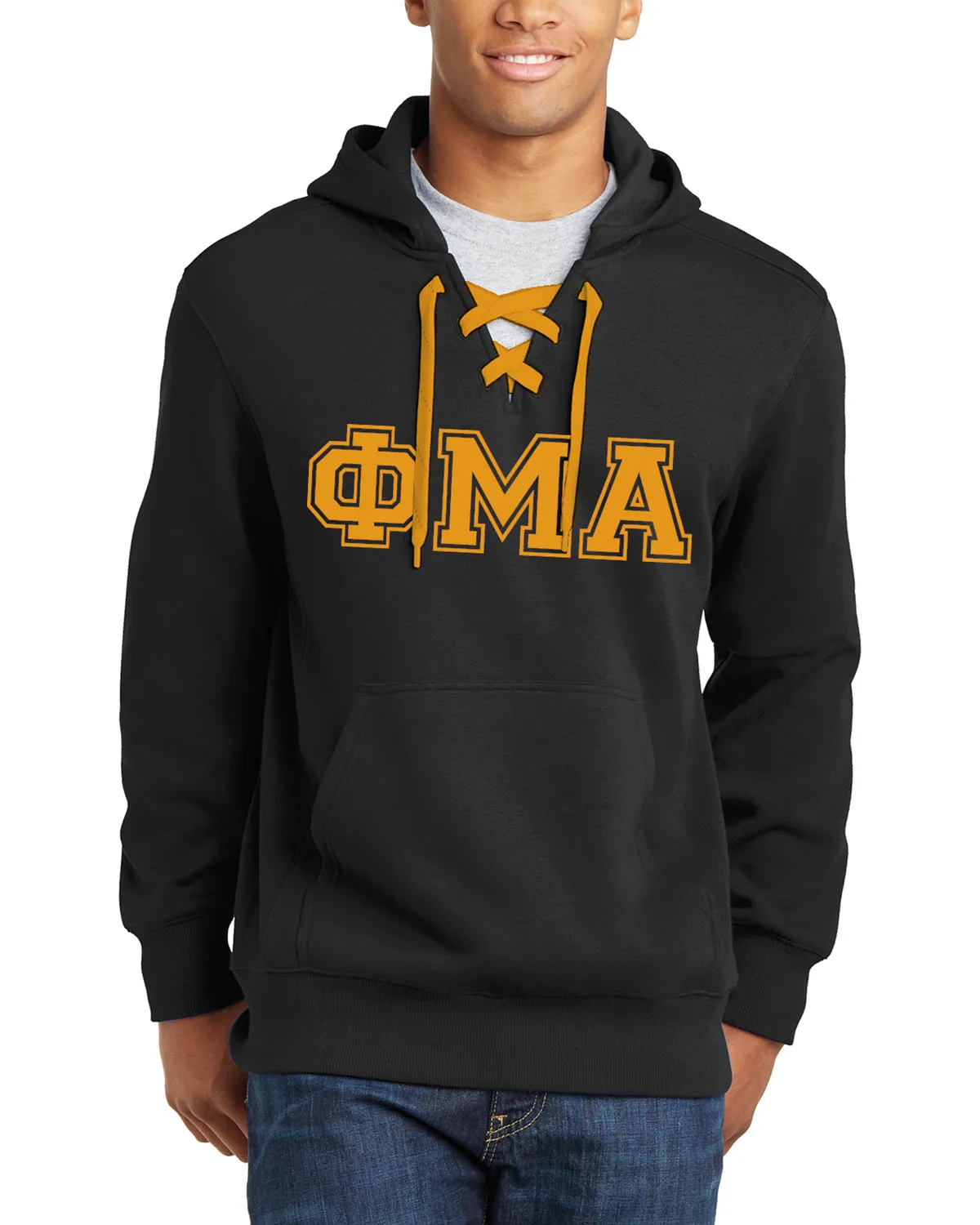 Hockey Hooded Sweatshirt - Black and Gold