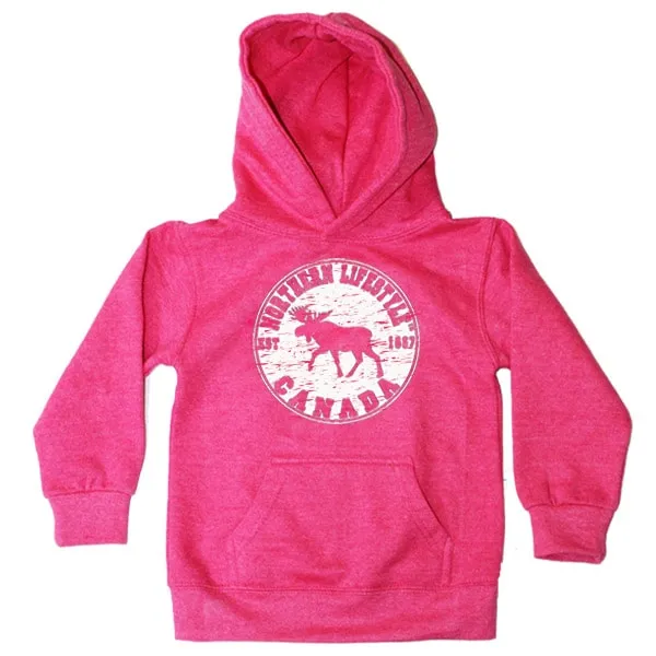 Kids Fleece hoodie Sweatshirt With Moose Lifestyle design.