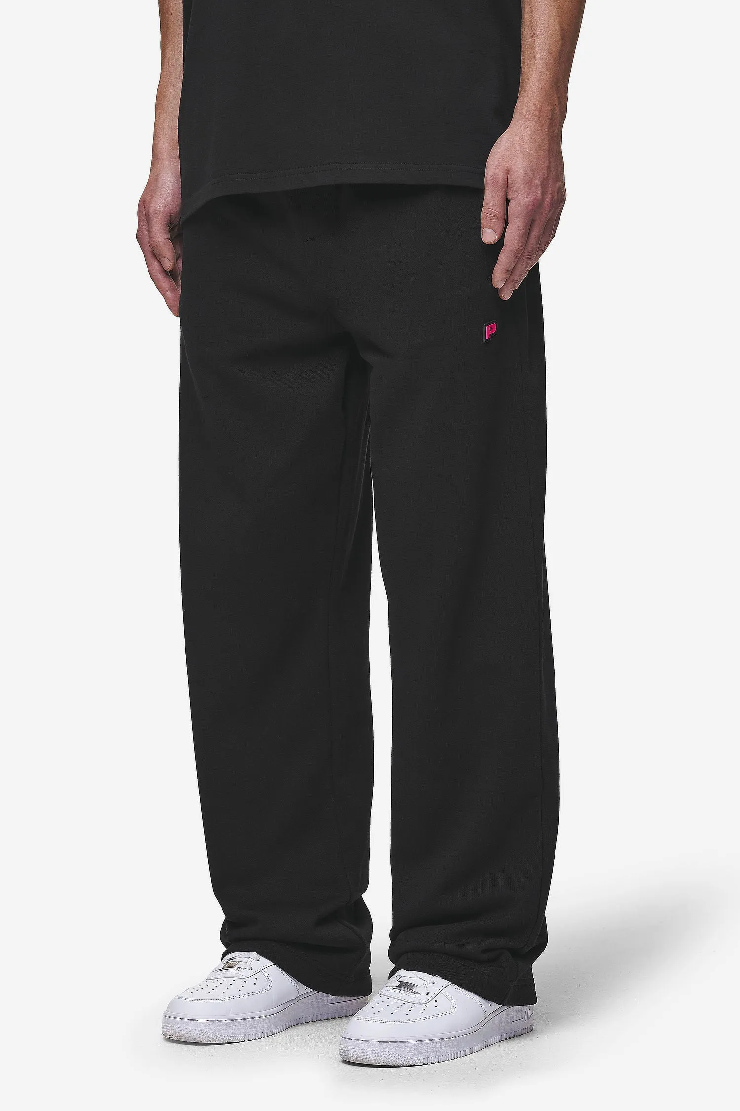 Leono Loose Sweat Pants Washed Black Virtual Pink Gum