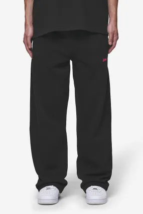 Leono Loose Sweat Pants Washed Black Virtual Pink Gum