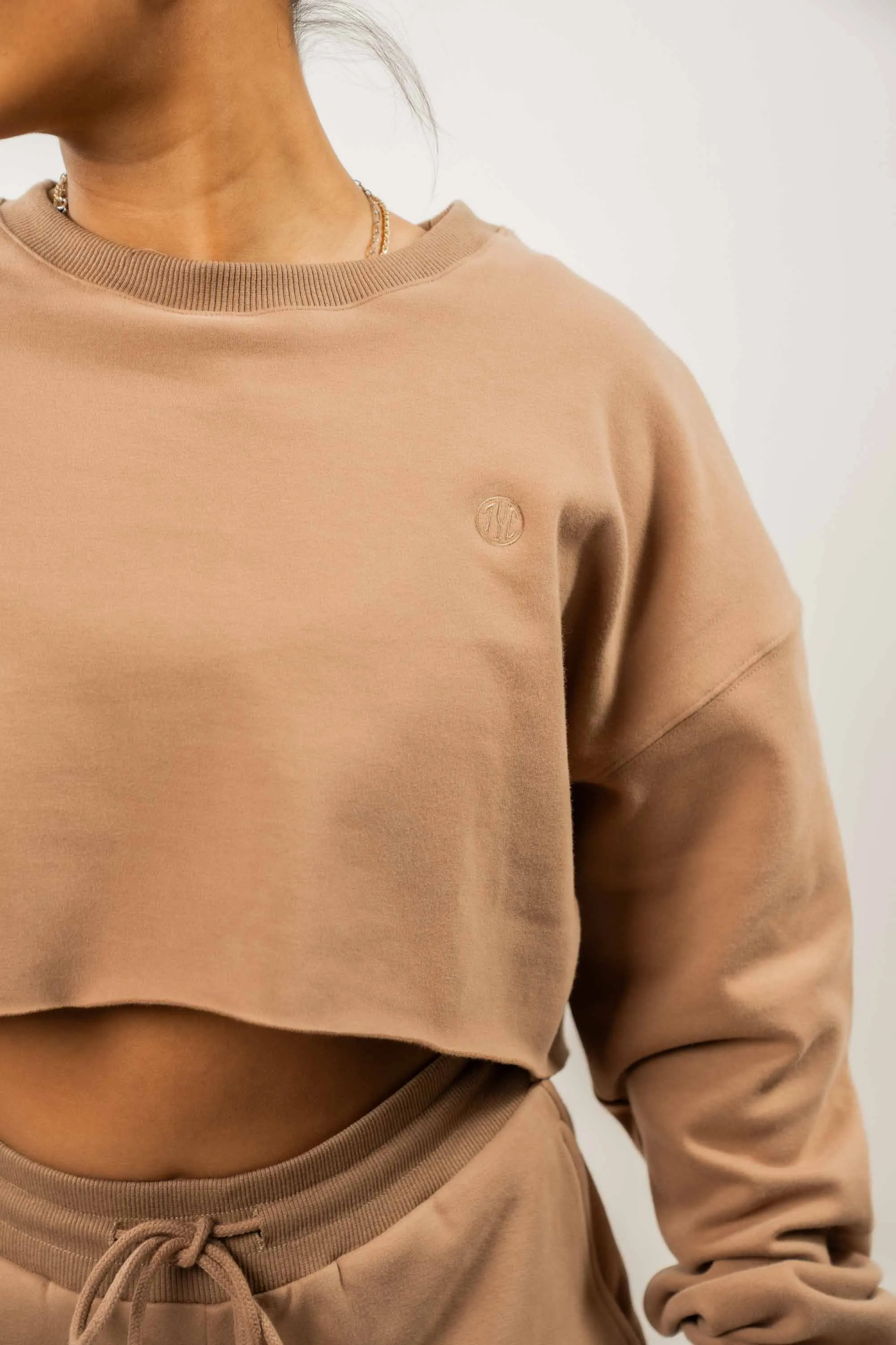 Luxury Loungewear Cropped Crewneck