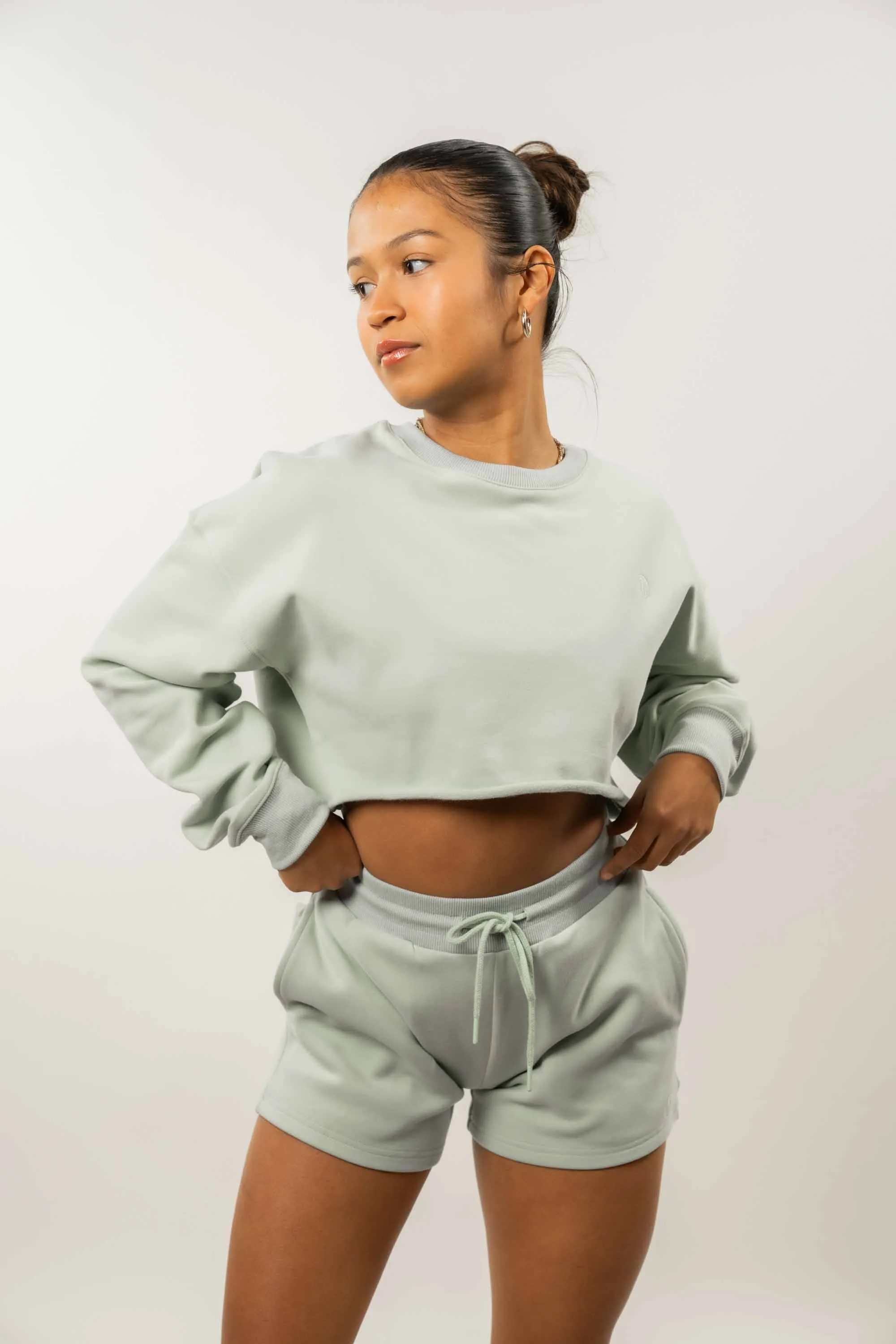 Luxury Loungewear Cropped Crewneck